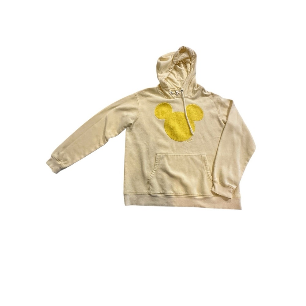 H&M Disney Mickey Mouse Graphic Hoodie Sweatshirt Women's Size Medium Yellow EUC